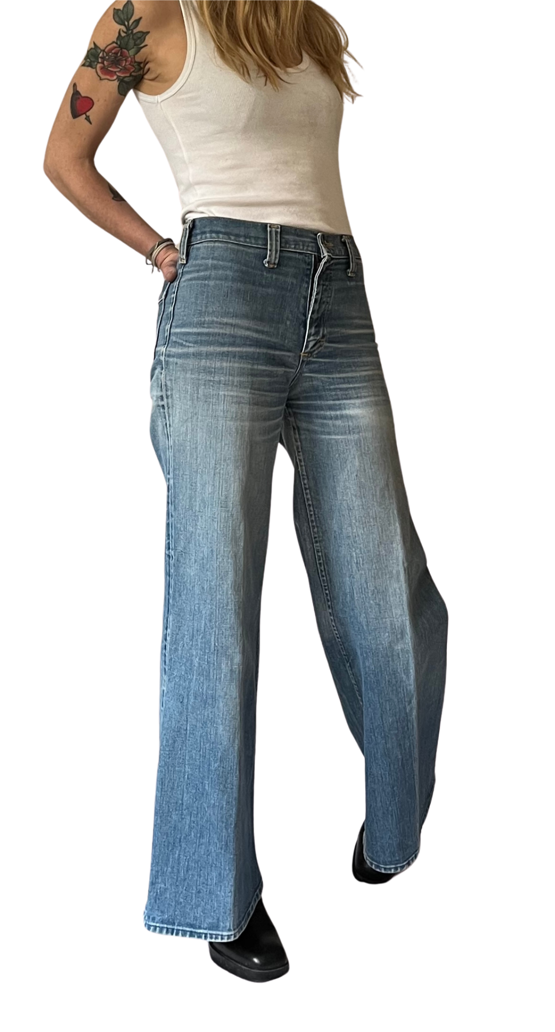 Vintage 70s high waisted flare LEE jeans (W30/L34 vintage size)