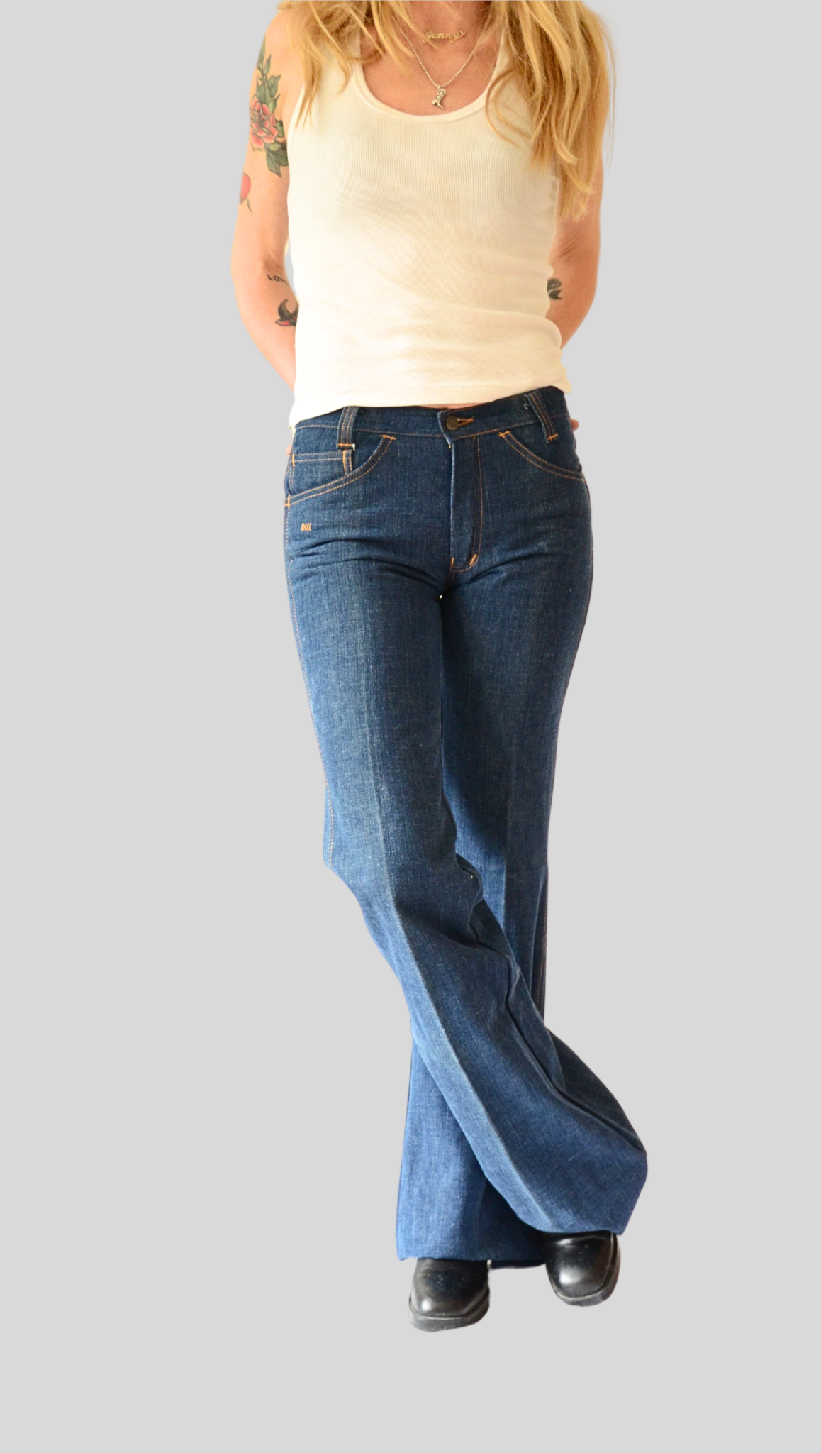 Vintage Deadstock Oui jeans from the 70s bell bottoms flare