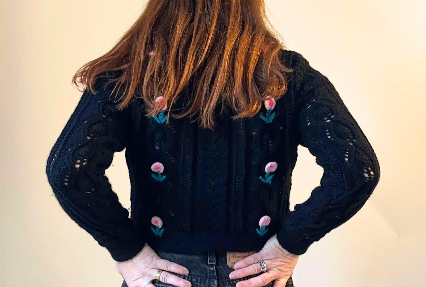 Vintage Austrian cardigan folklore trachten floral