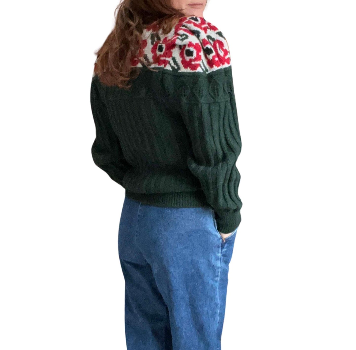 Vintage Austrian cardigan trachten wool folklore floral