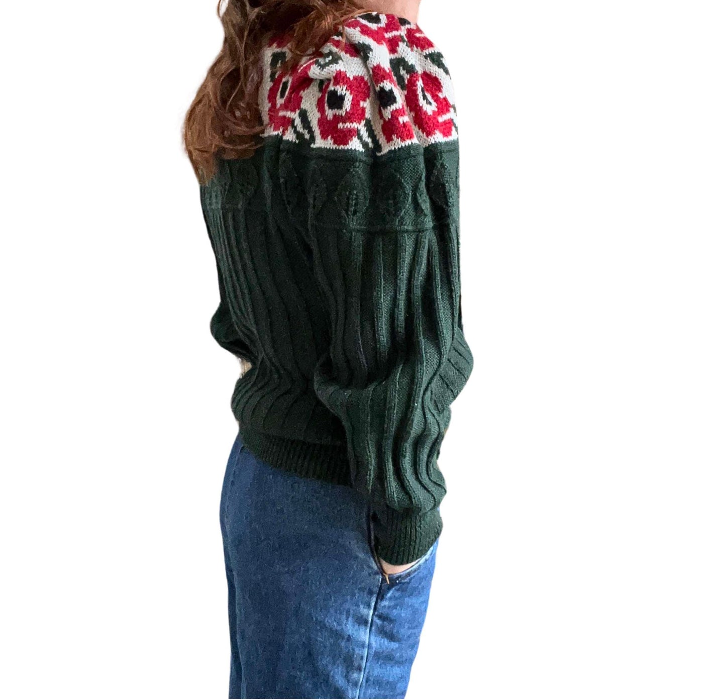 Vintage Austrian cardigan trachten wool folklore floral
