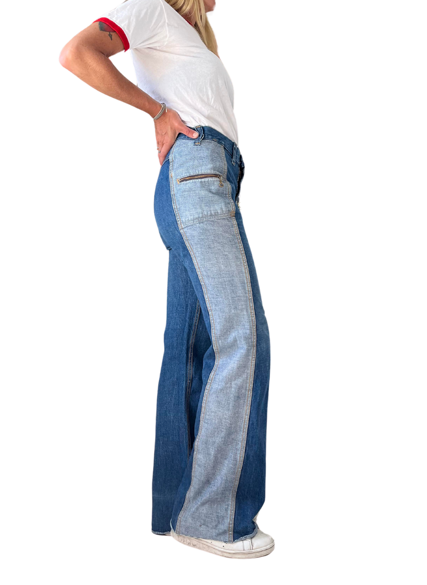 Vintage 70s Lee patchwork jeans