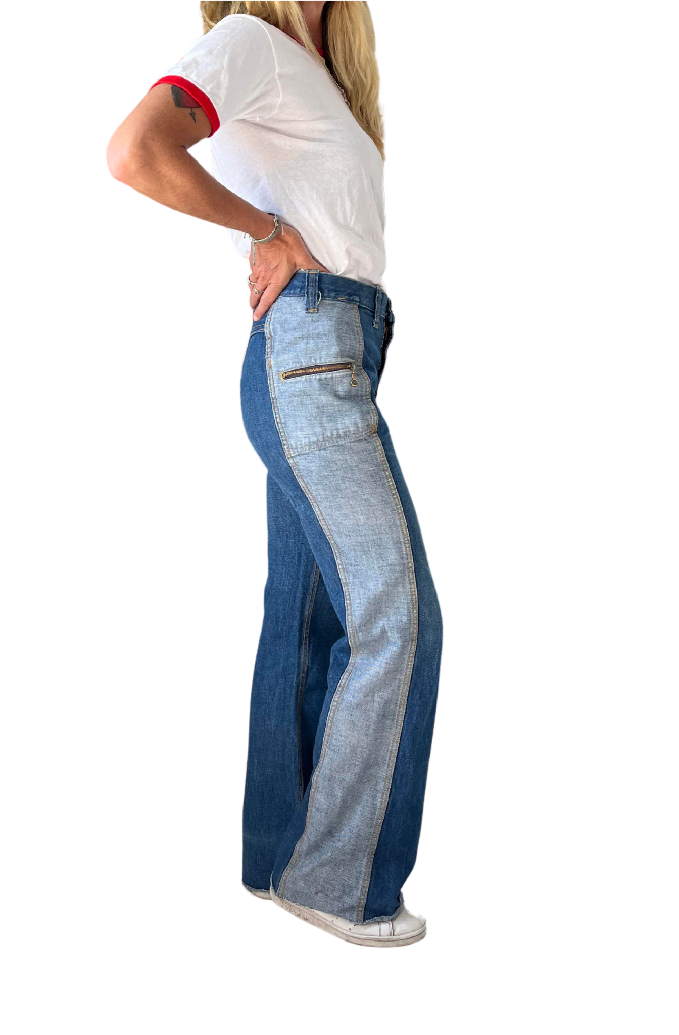 Vintage 70s Lee patchwork jeans