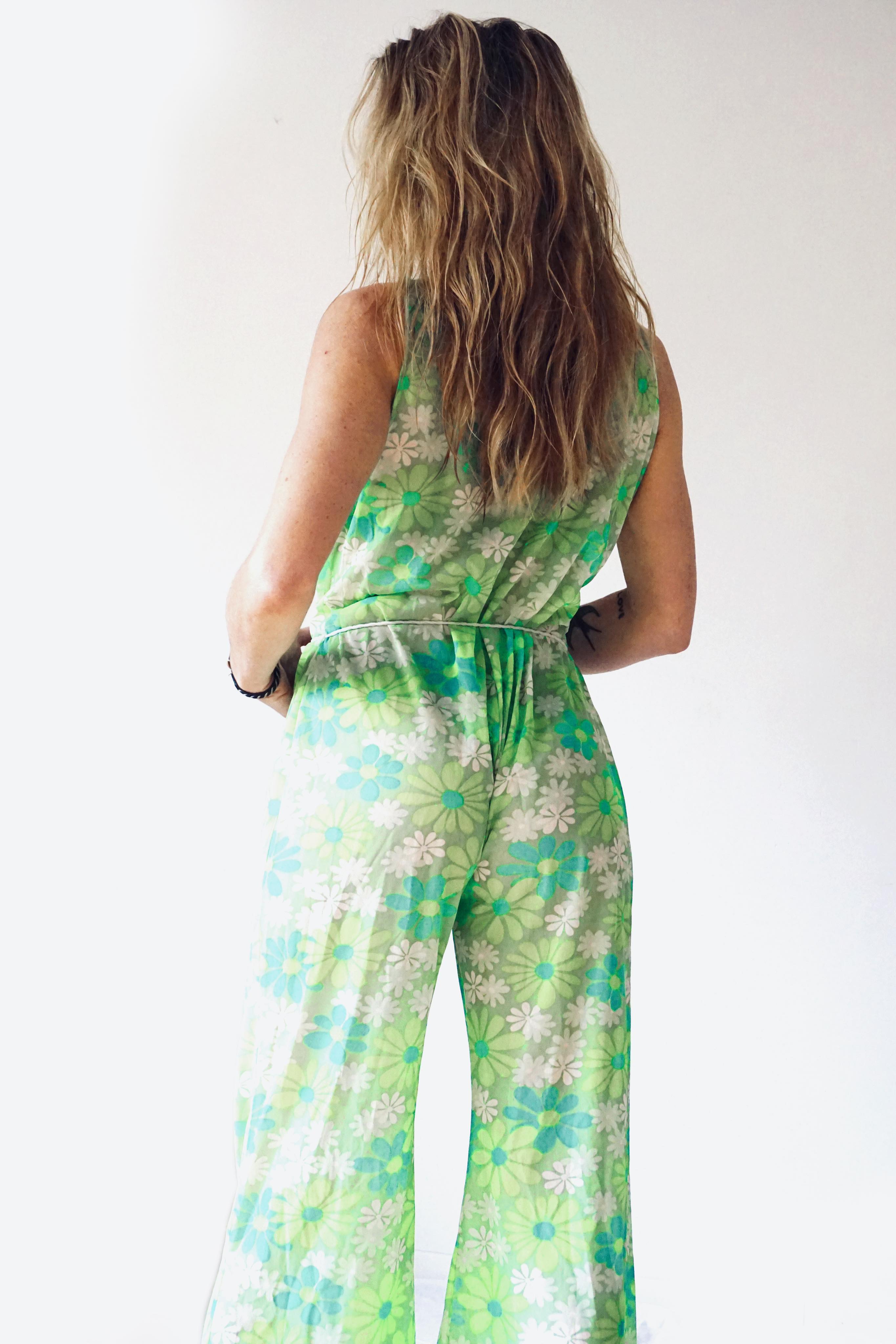 Vintage 60s sheer floral jumpsuit | Birdland Vintage – Birdland Vintage