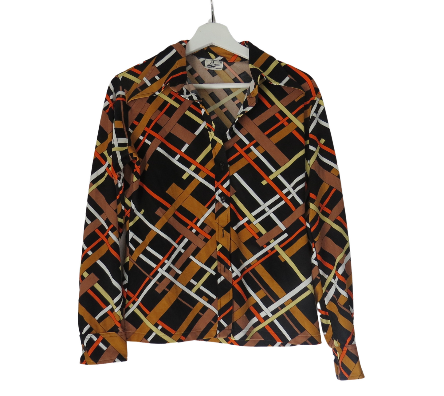 Vintage 70s Swedish Liljeros abstract printed blouse