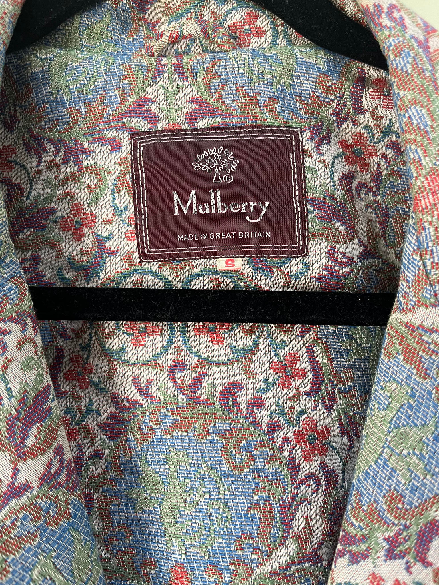 Vintage Mulberry tapestry cardigan blazer