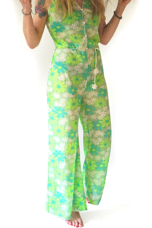 Vintage floral 60s jumpsuit