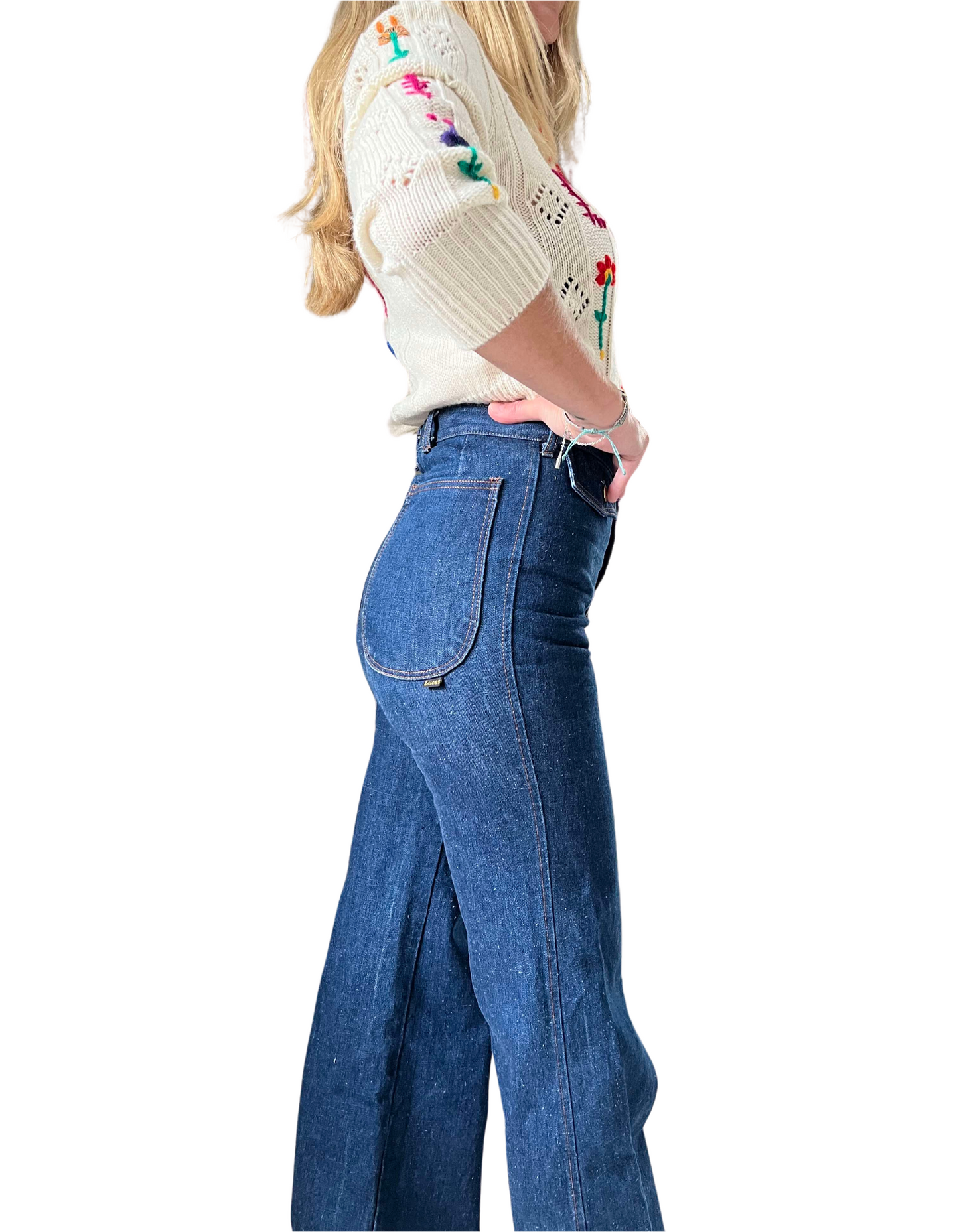 Vintage 70s jeans super high waisted flare by Lucas bell bottoms