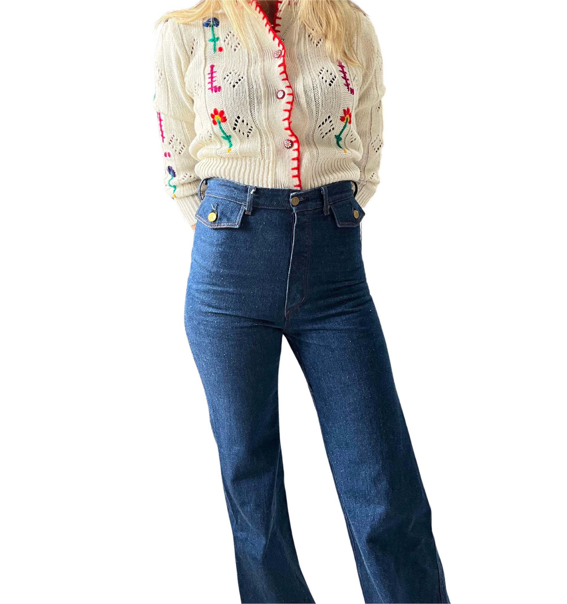Vintage 70s jeans super high waisted flare by Lucas bell bottoms