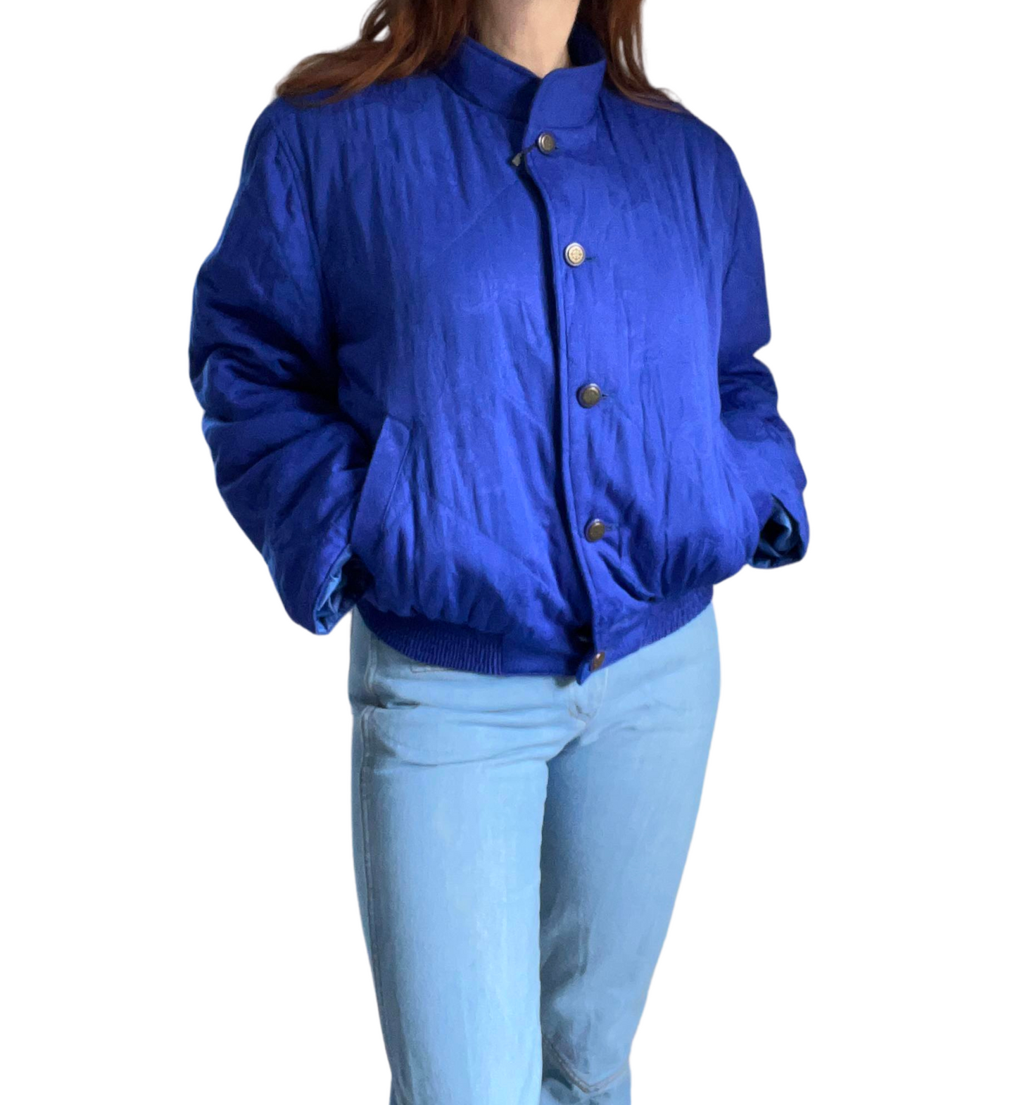 Vintage Pret a porter coolt blue bomber jacket