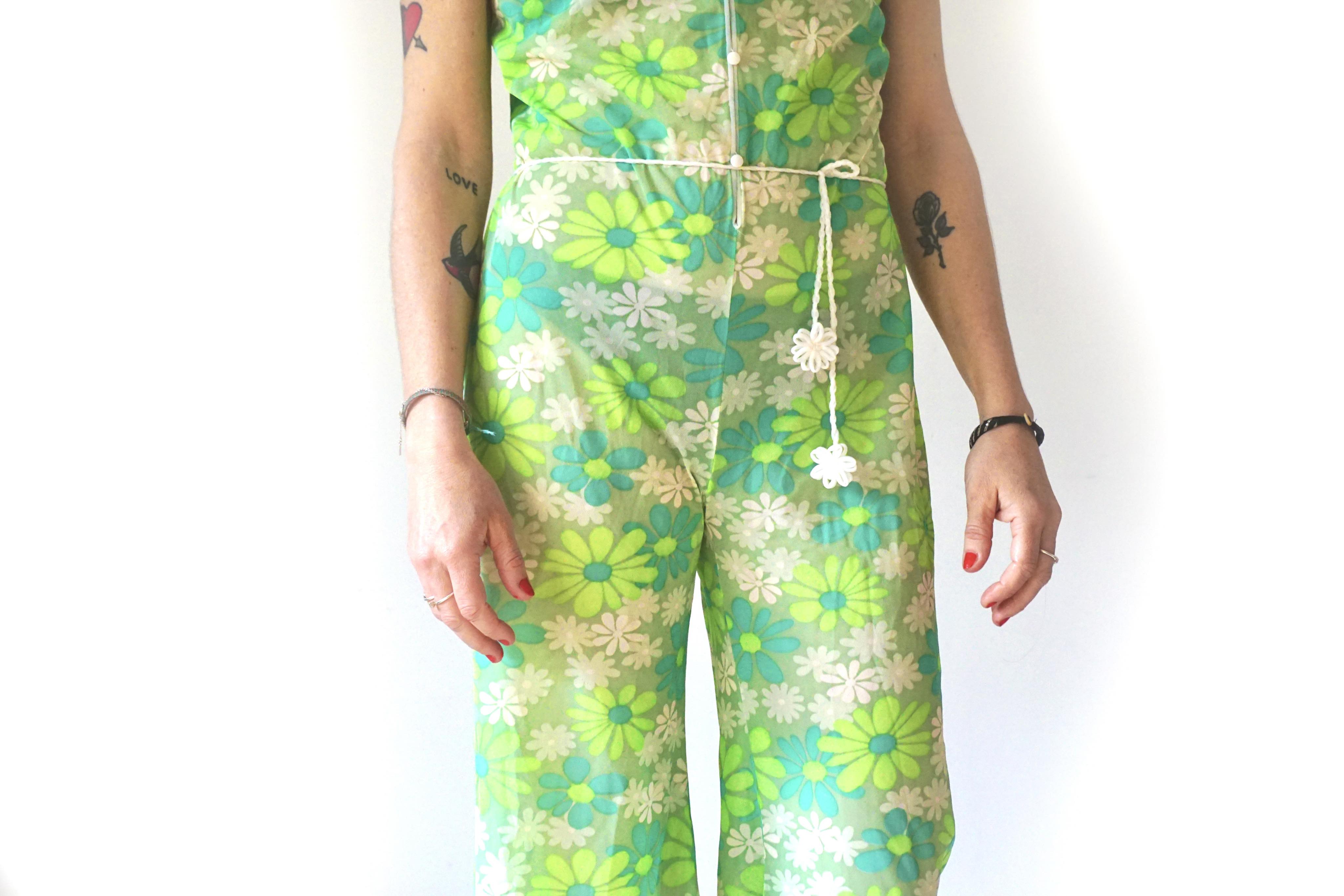 Vintage 60s sheer floral jumpsuit | Birdland Vintage – Birdland Vintage