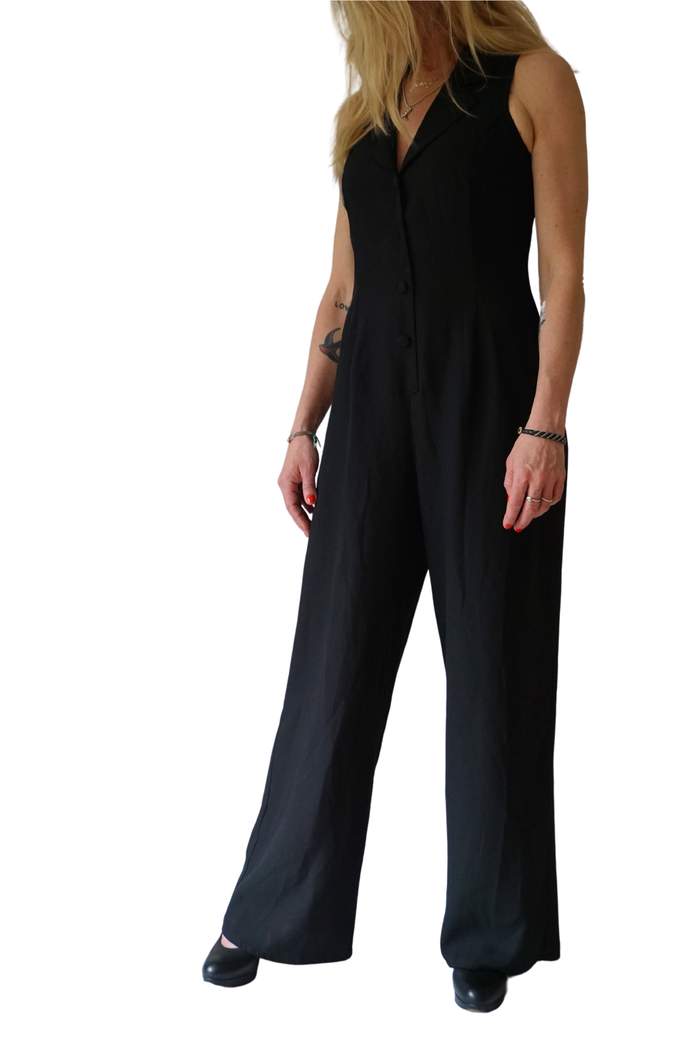 Elegant black vintage 90s jumpsuit- 38