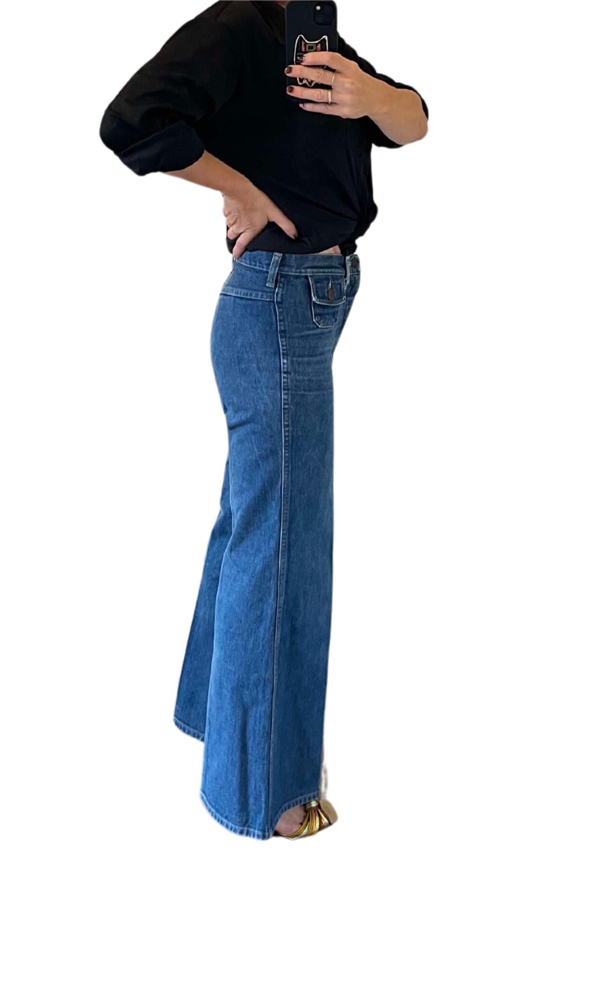 Vintage Wrangler jeans 70s super flare bell bottom bohemian hippie retro