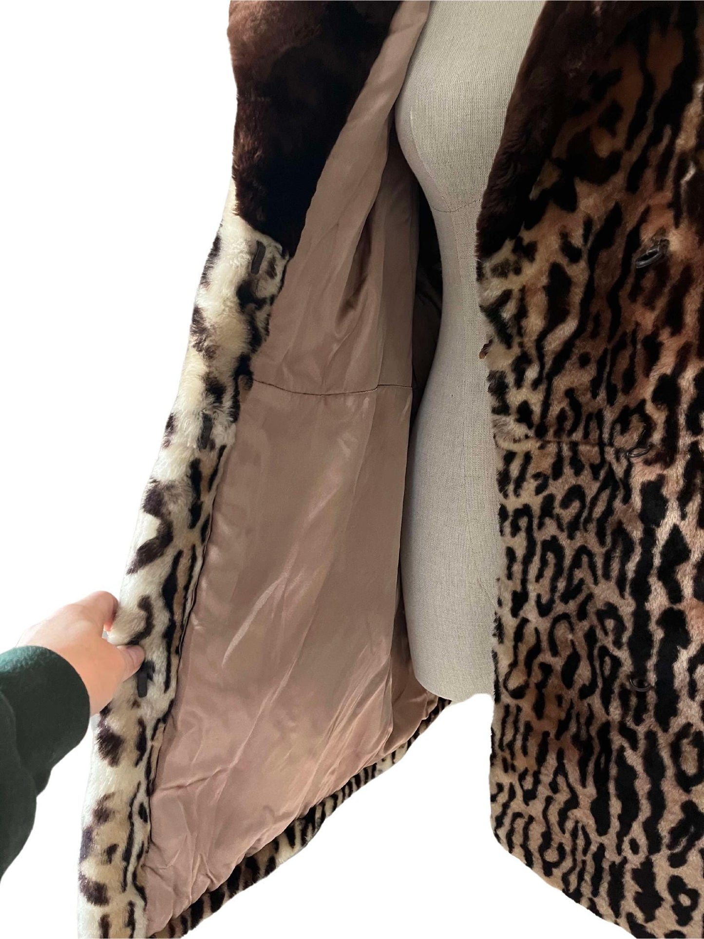 Vintage fake fur swing coat leopard cheetah 60s