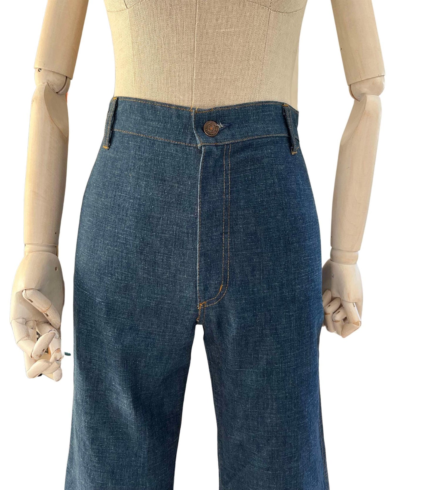 Vtg 60s Levi's Orange Tab Brush Denim Flares bell bottoms - W28