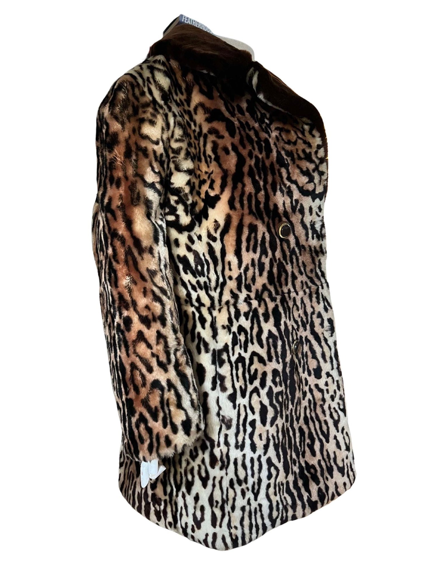 Vintage fake fur swing coat leopard cheetah 60s