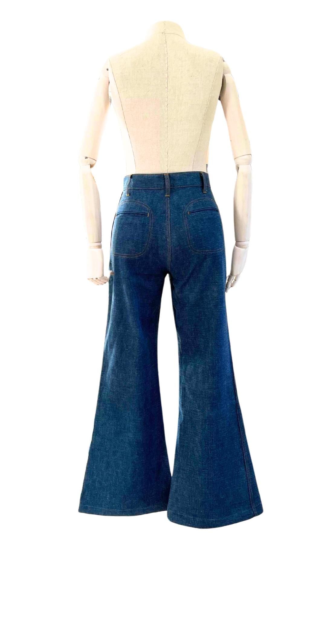 Vtg 60s Levi's Orange Tab Brush Denim Flares bell bottoms - W28