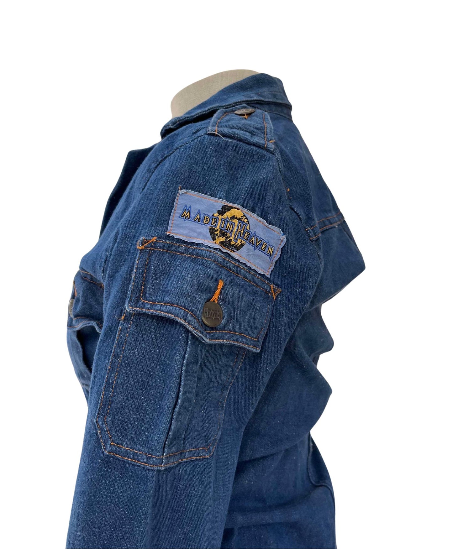 Vintage 70s denim jumpsuit coverall from M.I.H (Made in Heaven) Made in England Retro  All-In-One