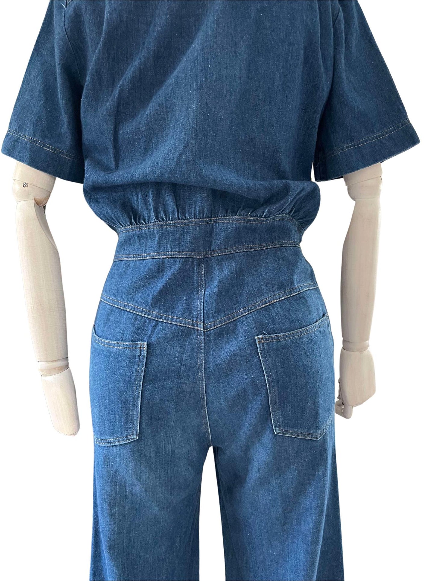 Vtg 70s denim jumpsuit coverall one piece