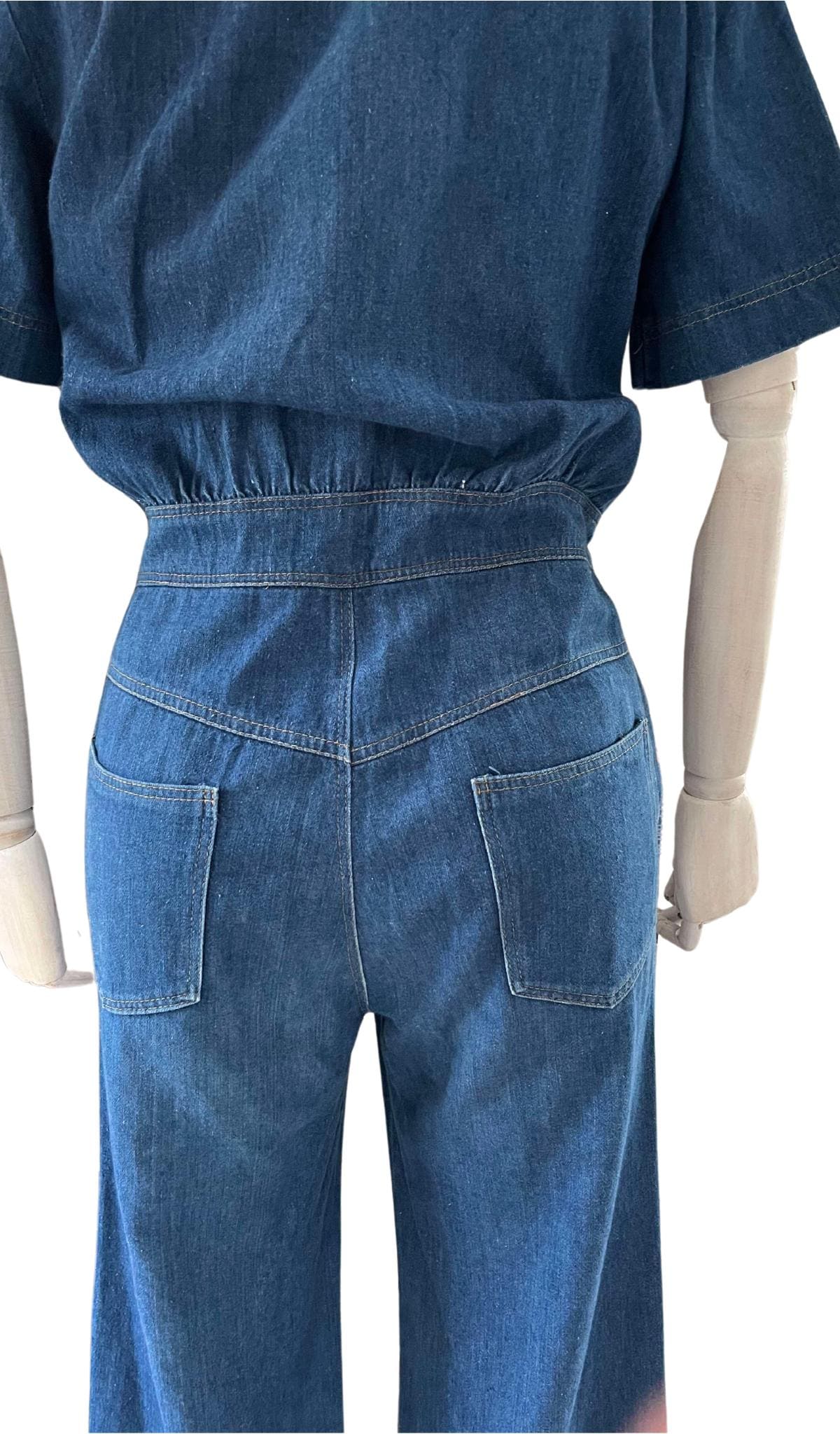 Vtg 70s denim jumpsuit coverall one piece