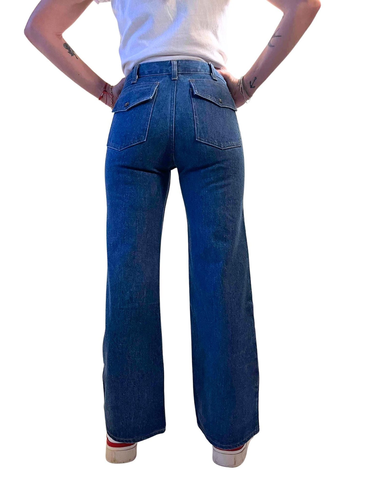 Vtg 70s Levi's jeans Denim Flares high waist bell bottoms - W28-29