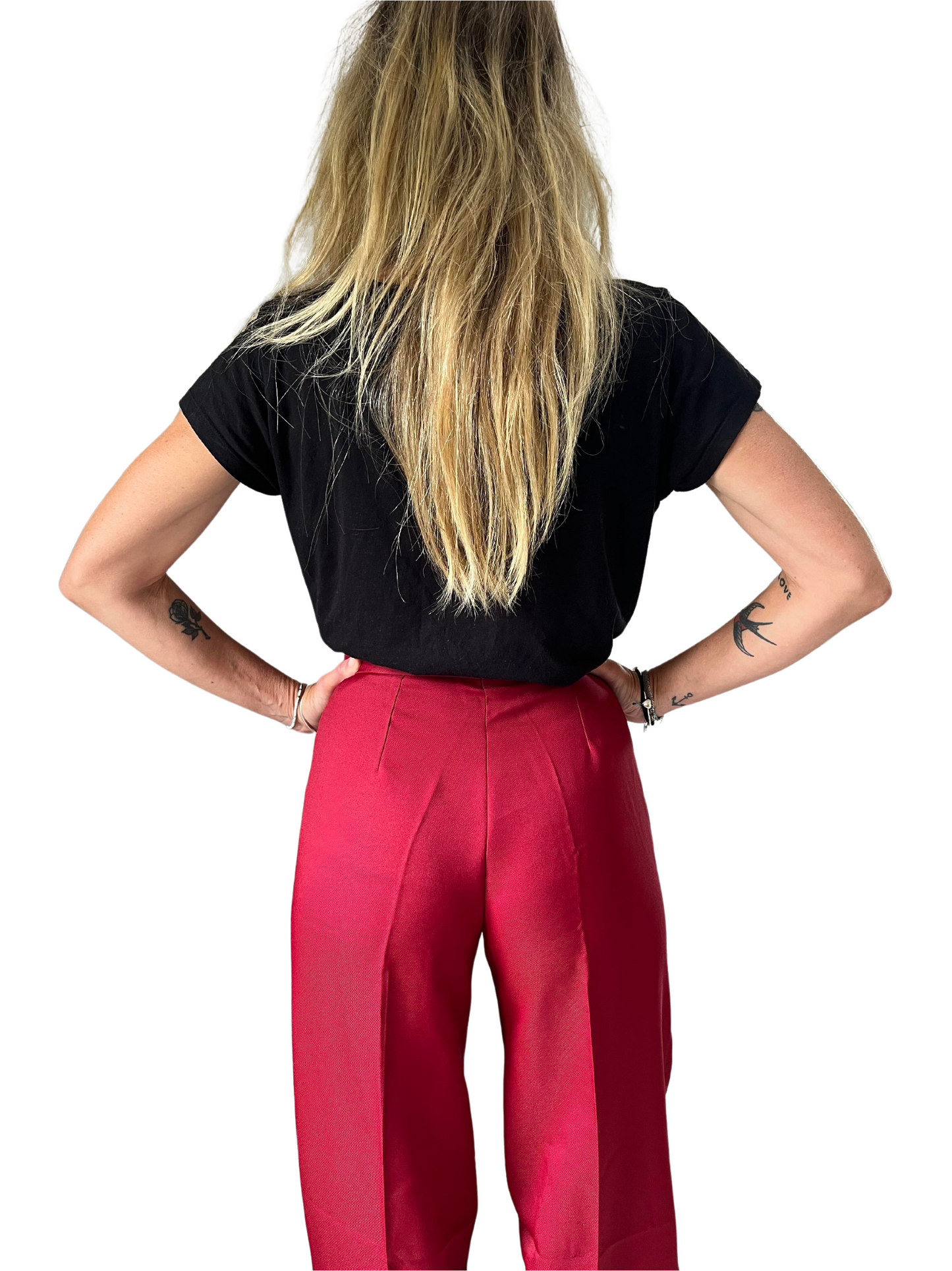 vintage 70s red deadstock trousers