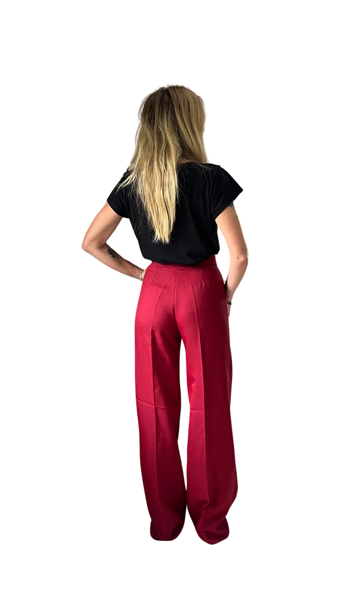 vintage 70s red deadstock trousers